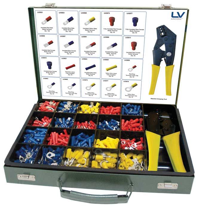 LV 2900 TERMINAL ASSORTMENT KIT 1026PC INCLUDES RATCHET CRIMPING TOOL