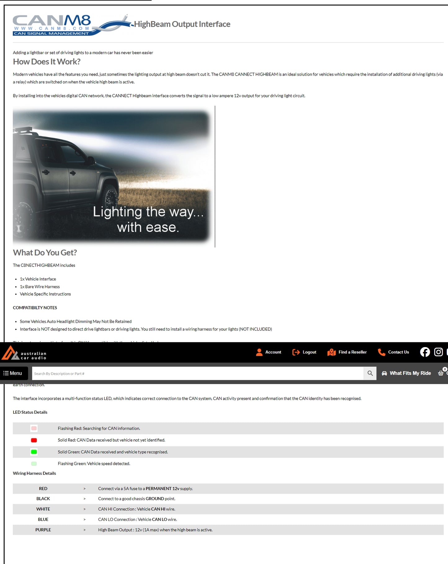 CANM8 CANNECT High Beam Output Interface