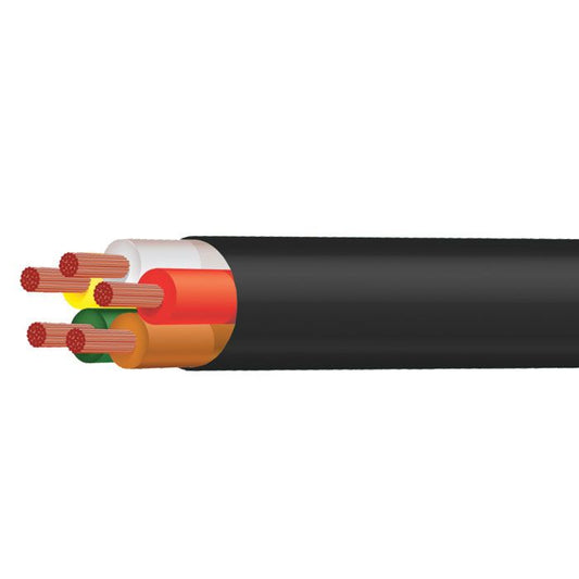 3MM 5 CORE TRAILER CABLE 30M BLACK SHEATH 10 AMP RATING 14 STRANDS @ 0.32MM Product Code :CB003A5-030