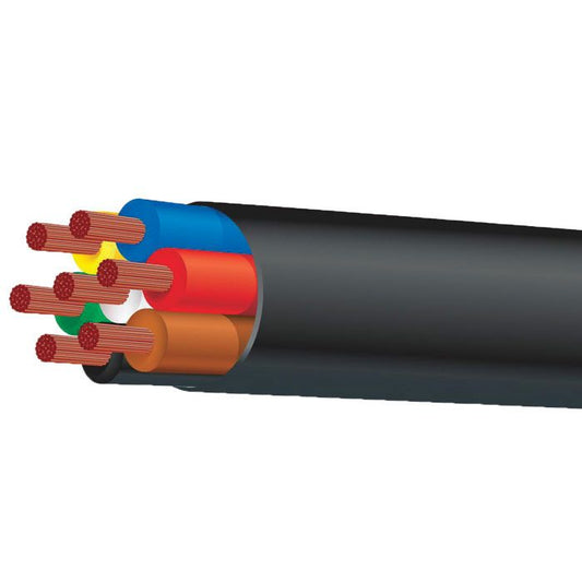 3MM 7 CORE TRAILER CABLE 30M BLACK SHEATH 10 AMP RATING 14 STRANDS @ 0.32MM Product Code :CB003A7-030