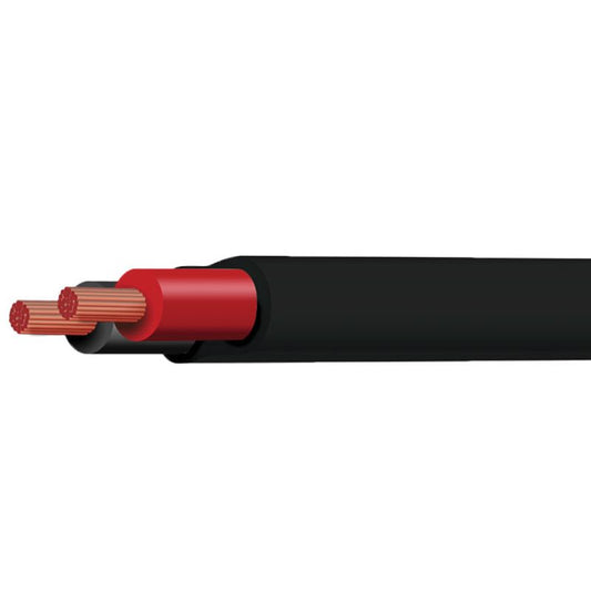 BLK/RED 4MM TWIN CORE 30M TWIN SHEATH 22 AMP RATING 90 DEG 23 STRANDS @ 0.32MM Product Code :CB004A2-030BKRD