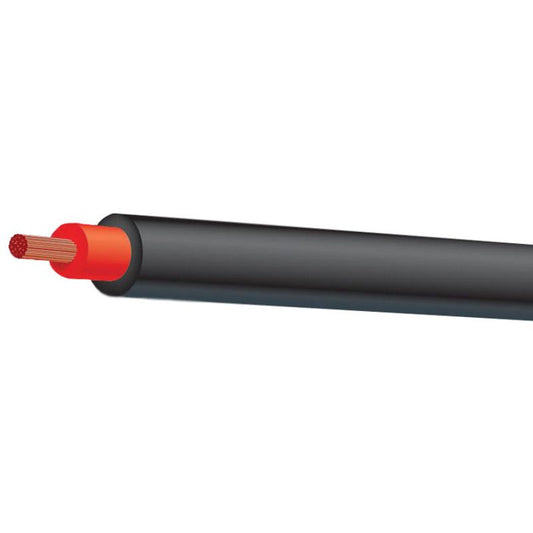 RED 5MM SINGLE CORE (GAS) 30M DBL INSULATED BLK SHEATH 25AMP RATING 36 STRANDS@0.32MM Product Code :CB005D1-030BK