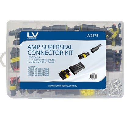 LV2378 Superseal Connector Kit 352PCS 1P x 8PCS; 2P, 3P & 4P x 6PCS Terminal Size 0.75 - 1.5mm2