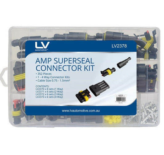 LV2378 Superseal Connector Kit 352PCS 1P x 8PCS; 2P, 3P & 4P x 6PCS Terminal Size 0.75 - 1.5mm2