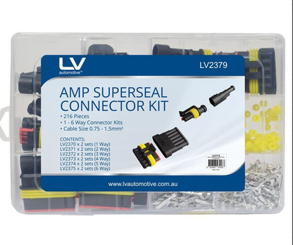 LV2379 Superseal Connector Kit 216PCS 1P 2P 3P 4P 5P & 6P x 2PCS Terminal Size 0.75 - 1.5mm2