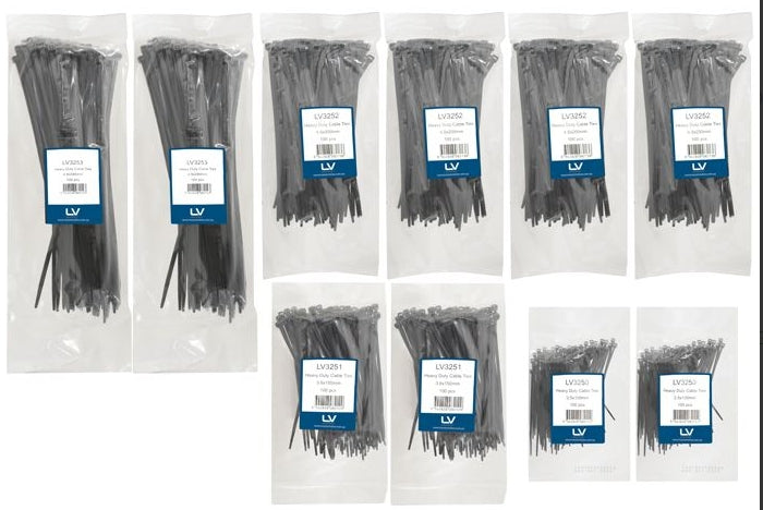 CABLE TIE ASSORTMENT PACK CONTAINS 1000 CABLE TIES Product Code :LV3260