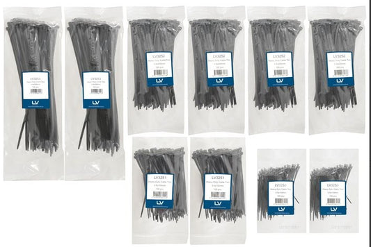 CABLE TIE ASSORTMENT PACK CONTAINS 1000 CABLE TIES Product Code :LV3260