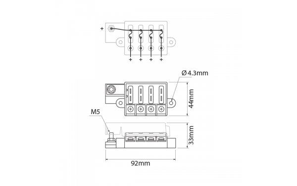 FH404 4 Way Fuse Box Std Blade ATC