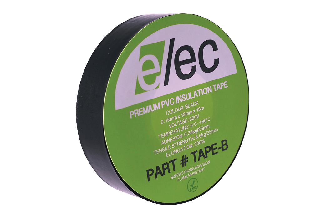 Premium Black Insulation Tape Tube (10 Roll Pack)